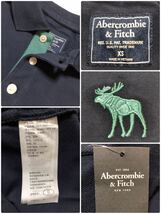 【未使用】 Abercrombie & Fitch アバクロンビー&フィッチ ビッグ アイコン 鹿の子 ストレッチ ポロシャツ サイズXS 半袖 170/84A 紺_画像5