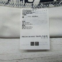 K9694★1円～訳あり ユニクロ UNIQLO 花柄 PIRINCESSE tam・tamトロピカル 白 ネイビー 紺 Mサイズ レディース水着 ワンピース 衣装 プール_画像8