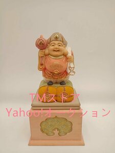 総檜材 仏教工芸品 仏師で仕上げ品 七福神 大黒天立像 木彫仏教 精密彫刻