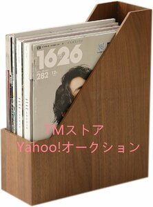 本 収納 ブックスタンド 本立て 木製 卓上収納 雑誌/新聞/書類入 オフィス 卓上本棚 デスク 小物入れ (ダークブラウン)