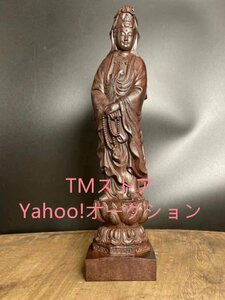 特売！ 仏像 沈香木彫り 観音菩薩 観音立像 置物 精密彫刻 高さ20cm