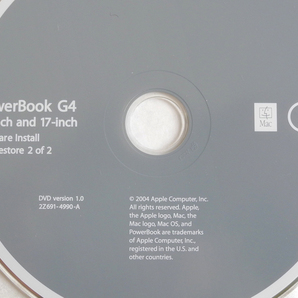 【Apple PowerBook G4 起動ディスク OSX 10.3.4】 15-inch and 17-inch software install and restore 2枚組の画像3