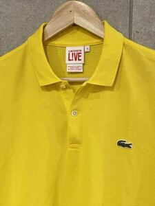 大人気！ フランス企画 LACOSTE LIVE ラコステ ライブ 半袖 ポロシャツ イエロー 黄 DEVANLAY 4サイズ メンズ ペルー製 ゆうパケ可 新規×