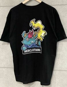  new goods unused NieR CLOTHING knee a closing short sleeves T-shirt Unicorn print black black XL size unisex new ×(N2)