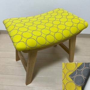 Art hand Auction minaperhone dop tambourin l4 tabouret carré [jaune] minaperhone banc scandinave tabouret fait main chaise tambourin, meubles, intérieur, chaise, tabouret