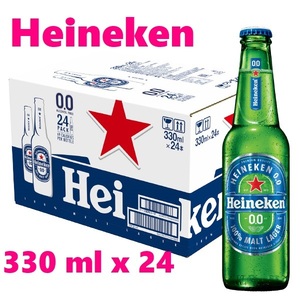 【大特価】ハイネケン 0.0 ノンアルコール ビール 330 ml x 24 瓶 本格プレミアムビールの味わい ハイネケンのノンアルコールビール