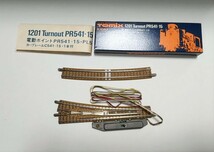TOMIX 1201右 電動ポイントPR541-15 カーブレールC541-15付 トミックス 茶色 鉄道模型_画像1