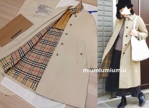 本物上質●　バーバリー BURBERRY Burberrys バーバリーズ ステンカラーコート ノバチェック トレンチコート バーバリーロンドン S M