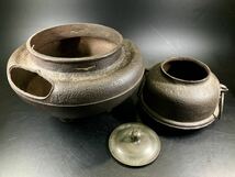 茶道具 茶釜 風炉釜 風炉道具 鉄製 茶器 釜輪 煎茶道具 古美術品_画像7