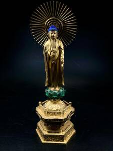 仏教美術 仏像 阿弥陀如来立像 木彫 仏具 木製 立像 仏教 骨董 置物 仏様 仏像