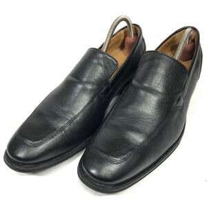 【コールハーン】本物 COLE HAAN 靴 24.5cm 黒 ローファー スリッポン ビジネスシューズ 本革 レザー 男性用 メンズ 6 1/2 W