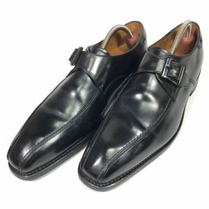 【リーガル】本物 REGAL 靴 24cm 黒 モンクストラップ ビジネスシューズ 本革 レザー 男性用 メンズ 日本製 24 C