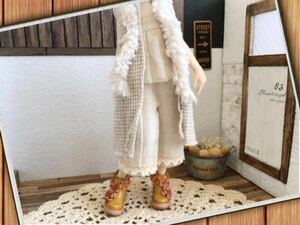 ＊革＊スカラップお花飾り＊ブーティ＊山吹色/ローズ系マルチ＊ブーツ靴＊栃木レザー＊outfit＊Doll Shoes＊＊ブライス/ピュアニーモS＊＊