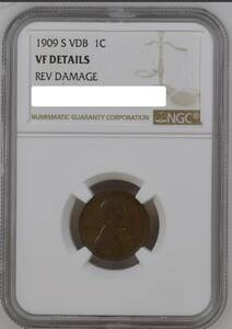 1909 S VDB US cent　アメリカ１セントコイン