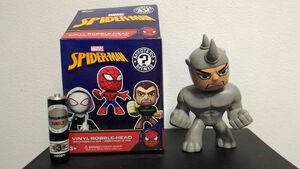 新品 スパイダーマン ミステリーミニ ライノ フィギュア ボブルヘッド 首振り ファンコ メディコムトイ Spider-Man Funko 3Oap-1