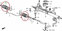 ホンダ シビック EK2 EK3 EK4 EK9 タイプR インテグラ DC1 DC2 タイロッドエンド ダストシール パワステ 2個セット_画像2