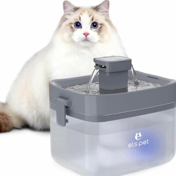 自動給水器 ペット水飲み器 1.5L 大容量 USB給電 LED付き 犬 猫 猫 犬 ペット