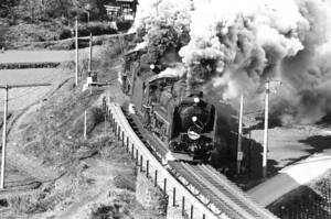 飾って楽しむ鉄道写真（去りゆく蒸気機関車：伯備線 ） NO.63250029