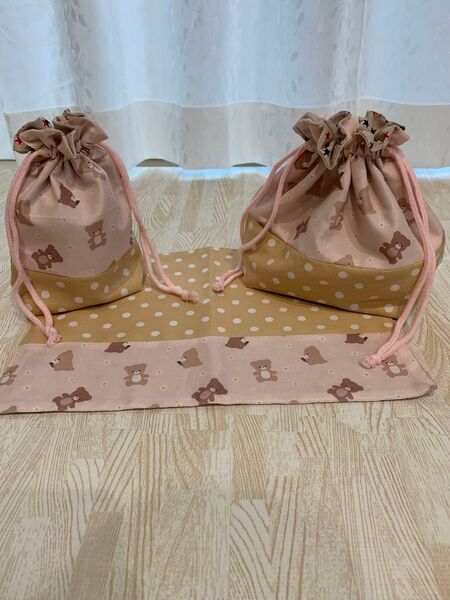 お弁当袋3点セット コップ袋 お弁当袋 ランチョンマット 3点セット 入園 入学