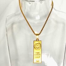 未鑑定品 メンズ レディース ネックレス インゴット 総重量20.5g 鍍金 necklace Gold 18k Gold Plated チェーンネックレス_画像1