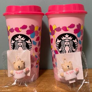 Starbucks 桜リユーザブルカップ　キャップ リユーザブルカップ スタバ スターバックス さくら ベアリスタ SAKURA 