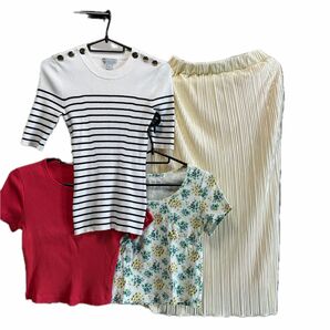 UNIQLO、ショート丈、半袖Tシャツ