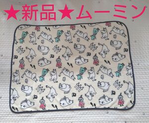 ★新品★ムーミン あったか　サンゴマイヤー　ブランケット ひざ掛け 膝掛け　毛布　お昼寝　moomin ベビー毛布　入園　総柄