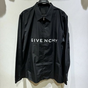 GIVENCHY LOGO ZIP L/S SHIRT BM60TL1YC8 サイズ-41 ジバンシィ ロゴジップ 長袖シャツ