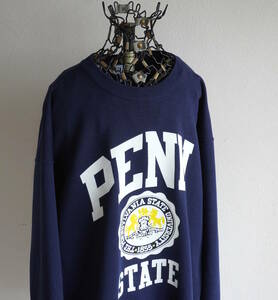 1990s ヴィンテージ USA製 Lee PENN STATE ペンシルベニア州立大学 カレッジプリントスウェット XL ネイビー 紺 アメリカ 海外 輸入 古着