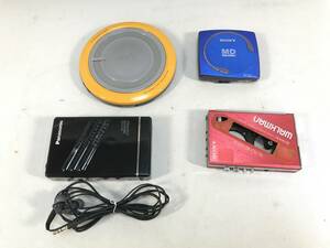 4点　まとめて　sony　wm-101　walkman　RX-sa255　D-ej855　mz-e80　CD　md　カセットテープ　ジャンク　プレーヤー