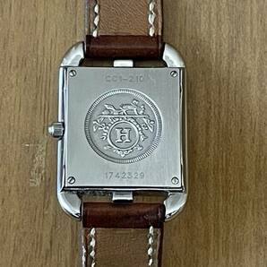 美品！HERMES(エルメス) 腕時計■美品 ケープコッド ダブルトゥール CC1.210 レディース SS/二重巻き革ベルト/□I 白 の画像4