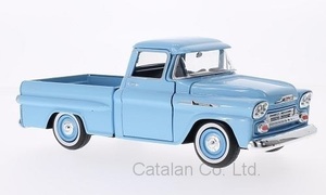 1/24 シボレー アパッチ フリートサイド ピックアップ 水色 ライトブルー Chevrolet Apache Fleetside Pick Up 1958 梱包サイズ80