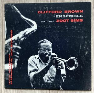 US ORIGINAL 10inch 黒銀艶ラベル DG FLAT MONO / CLIFFORD BROWN ENSEMBLE featuring ZOOT SIMS / PACIFFIC JAZZ PJLP 19