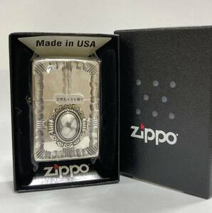 ＃1630 ZIPPO ジッポ ”新品未使用品” 天然石 ★稀少モデル★ レア 未開封 メタル張り 深彫り加工 ジッポライター シルバー