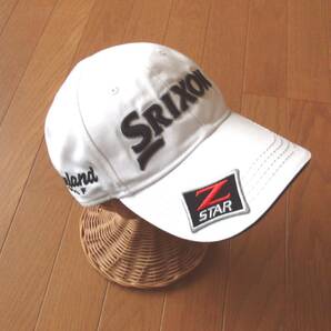 即決良好!!抗菌防臭SRIXON刺繍入りGOLFキャップ【Cleveland】スリクソンZ STARゴルフキャップ白×黒☆ダンロップスポーツ松山英樹の画像1