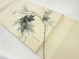Art hand Auction ys6847711; Artist's work Kinsai Shiose hand-painted maple pattern Nagoya obi [wearing], band, Nagoya obi, Tailored