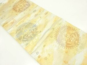 ys6860608; 狩猟模様織り出し袋帯（材料）【アンティーク】【着】