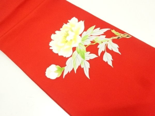 ys6860899; Shiose hand-painted peony pattern Nagoya obi [recycled] [wearable], band, Nagoya Obi, Ready-made