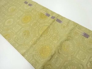 ys6873075; 花蜀江文に組紐模様刺繍丸帯（材料）【アンティーク】【着】