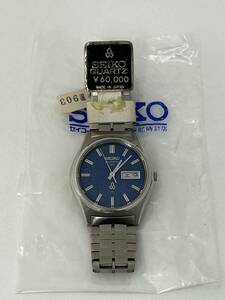 【M10】未使用品 デッドストック SEIKO QUARTZ 0823-7000G 変わり文字盤 SSケース メンズ 腕時計 稼働品 小札付き