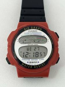 【M29】CASIO BH-100W BIO GRAPH WATER RESIST デジタル時計 稼働品