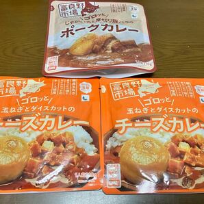 送料無料 富良野市場 ゴロっと玉ねぎとダイスカットのチーズカレー じゃがいもと厚切り豚バラのポークカレー セット レトルトカレー ご当地