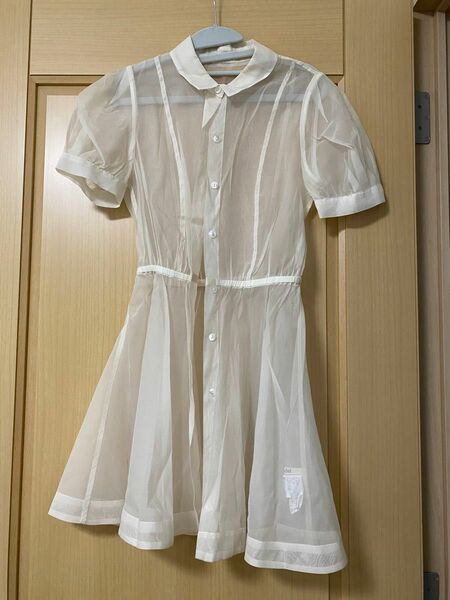 シースルーシャツワンピース　春夏服　清楚　上品　スナイデル ワンピース シャツワンピース 白