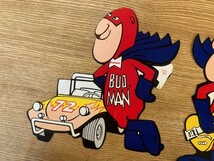 【送料120円】USA 1970年代 バドマン バドワイザー BUDMAN ペーパー ステッカー 2枚セット 未使用品 No.410！！_画像2