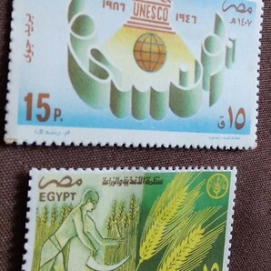エジプト 1986 ユネスコ&世界食料デー40周年 未使用糊なし UNESCO 麦の画像5