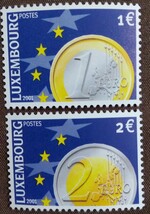 ルクセンブルグ　2001 ユーロコイン　6完 未使用糊あり　コイン　ユーロ　_画像5