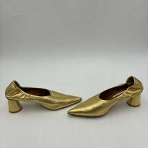 I ＊ 日本製 '高級感溢れる' PIPPICHIC ピッピシック 本革 GOLD ヒール / パンプス EU37 23.5cm レディース 婦人靴 シューズ 金_画像4