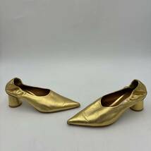 I ＊ 日本製 '高級感溢れる' PIPPICHIC ピッピシック 本革 GOLD ヒール / パンプス EU37 23.5cm レディース 婦人靴 シューズ 金_画像3