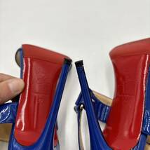 M ＊ イタリア製 高級婦人靴 Christian Louboutin クリスチャンルブタン 本革 アンクルストラップ ミュール / ヒール サンダル EU37 23.5cm_画像8