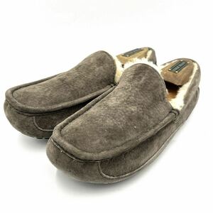 J @ 履き心地抜群 '人気 定番モデル' UGG アグ Ascot アスコット 本革 SUEDE ボア スリッポン シューズ 26cm メンズ 靴 モカシン 5775